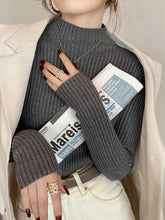 Pull à col roulé pour femme, épais, solide, basique, tricoté, manches longues, décontracté, Slim, mode coréenne, haut Simple, automne hiver